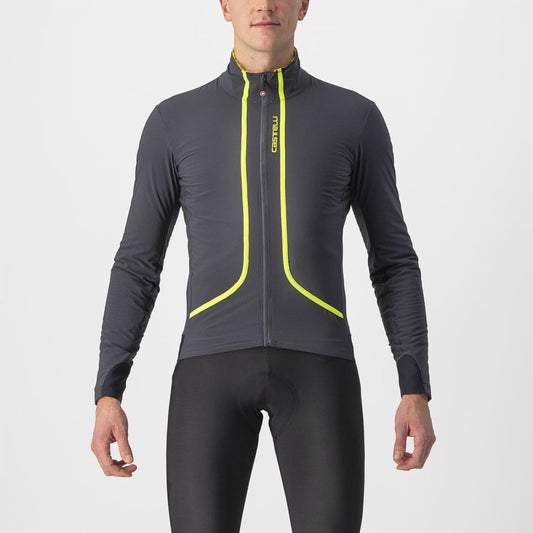 Castelli Men's Castelli Flight Jacket Air Dark Gray/Electric Lime