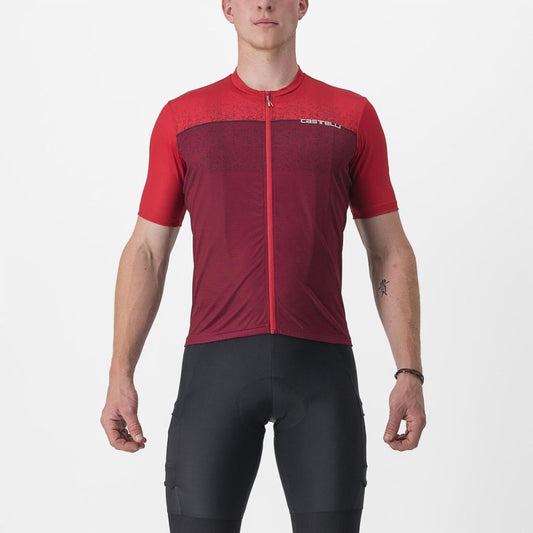 Castelli Men's Unlimited Entrata Jersey Dark Red/Bordeaux