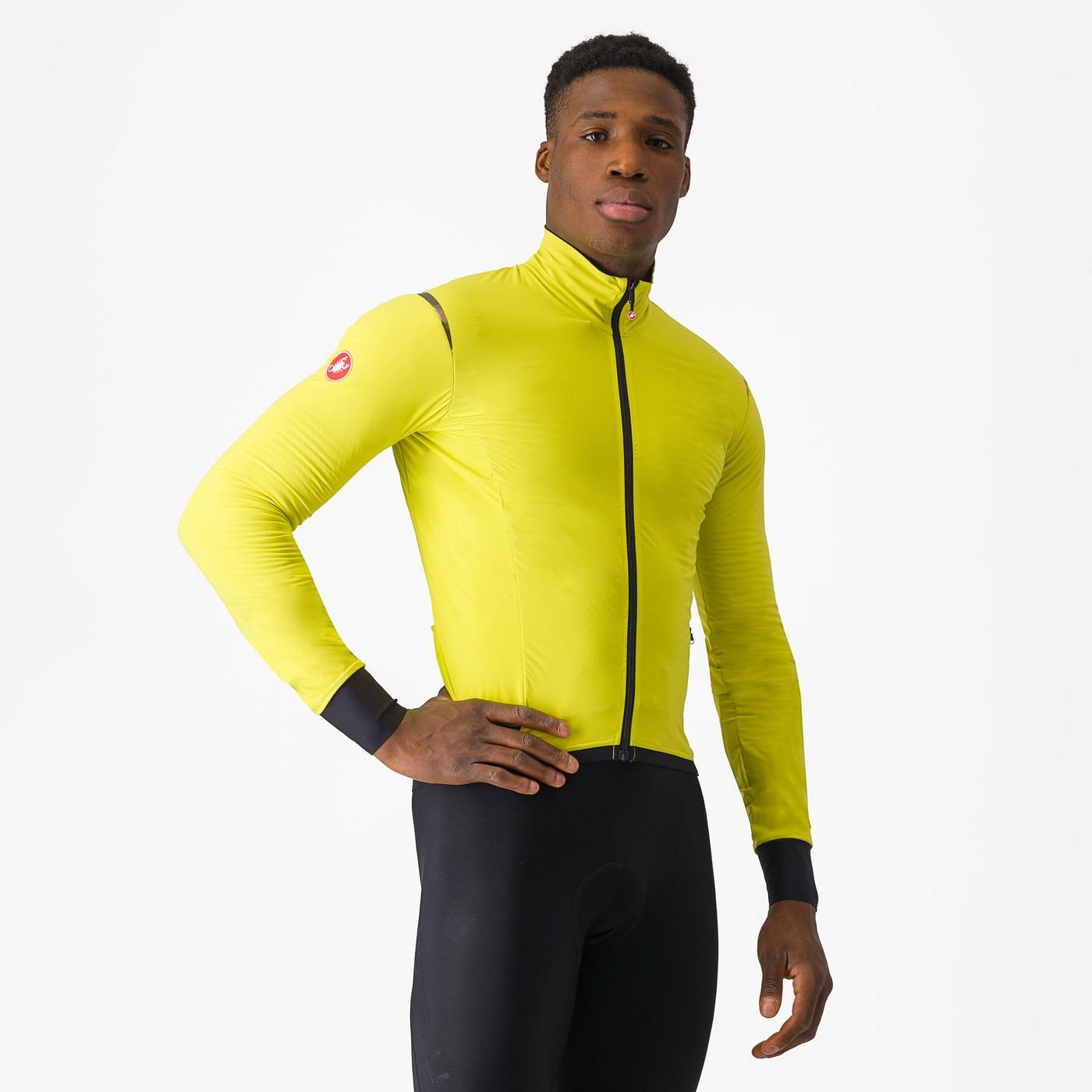Castelli Men's Alpha Flight RoS Jacket Sulphur/Nickel Gray-Dark Gray