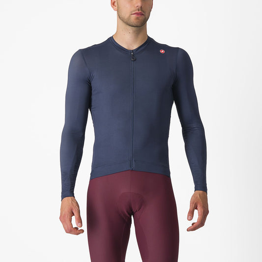 Castelli Men's Espresso LS Jersey Belgian Blue/Silver Moon