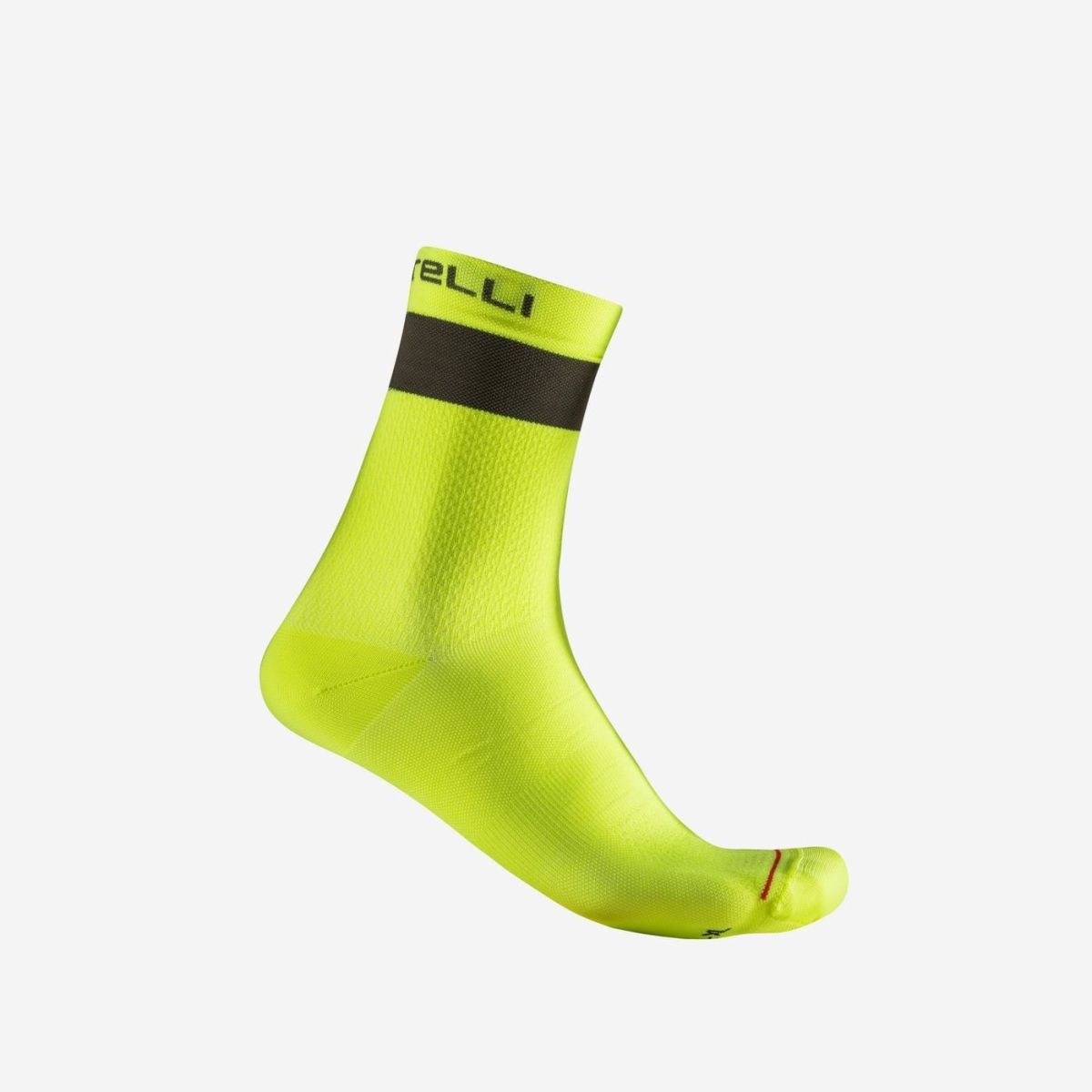 Castelli Unisex Prologo 15 Sock Electric Lime/Deep Green