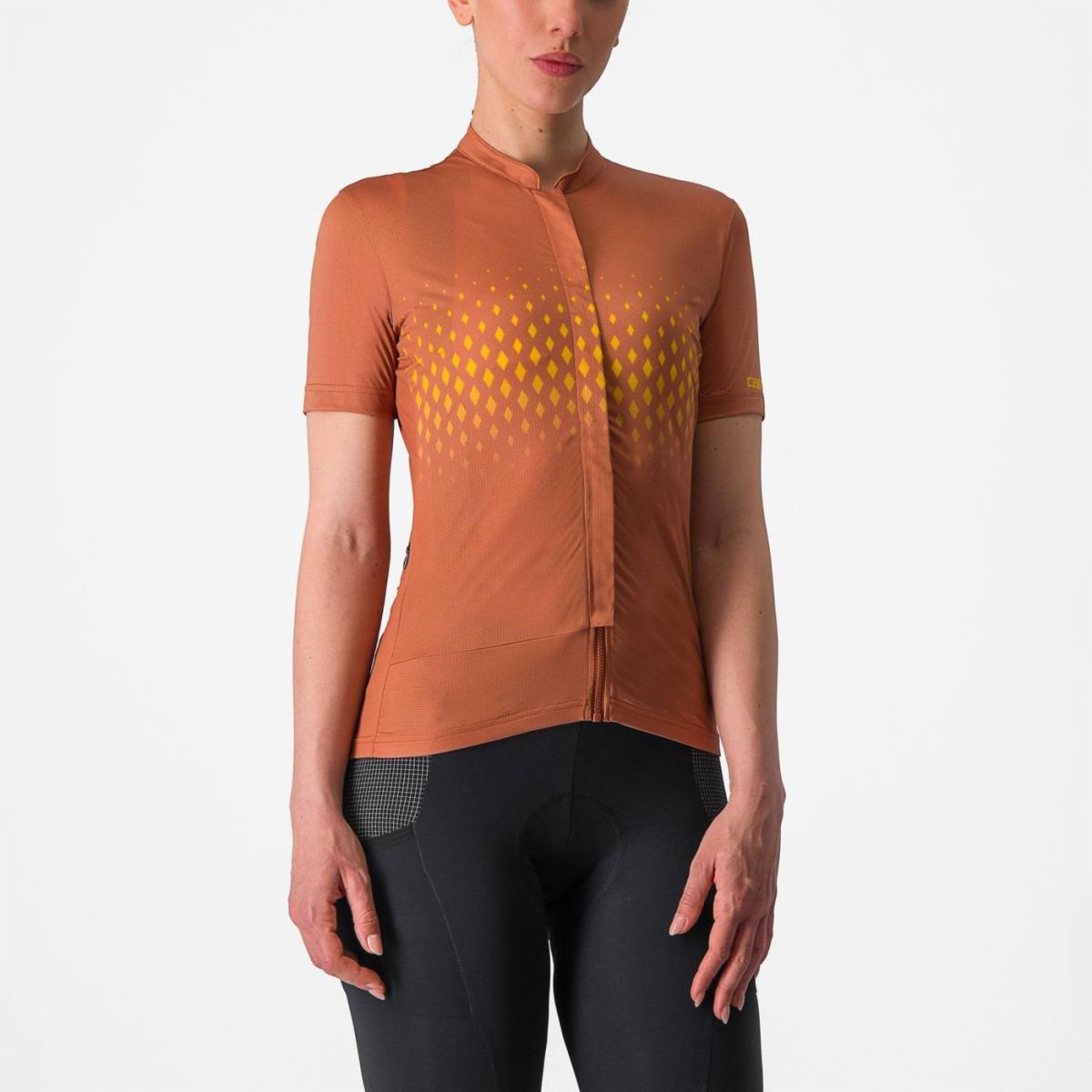 Castelli Men's Unlimited Sentiero 3 Jersey Mocha/Goldenrod