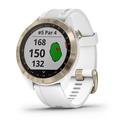 Garmin Approach S40 GPS Golf Watch - Light Gold with White Band