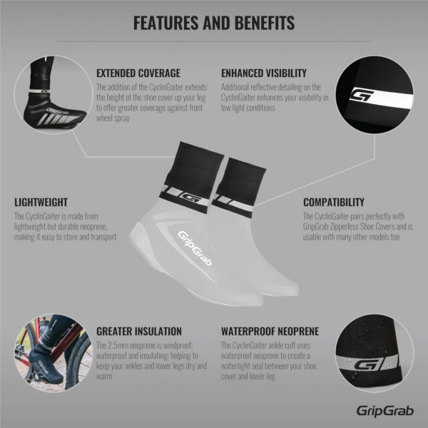 GripGrab CyclinGaiter Shoe Cover Cuffs