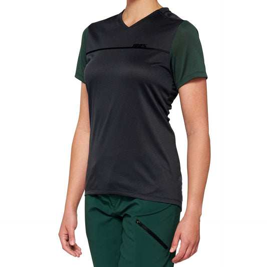 RIDECAMP Womens Jersey Charcoal/Forest Green