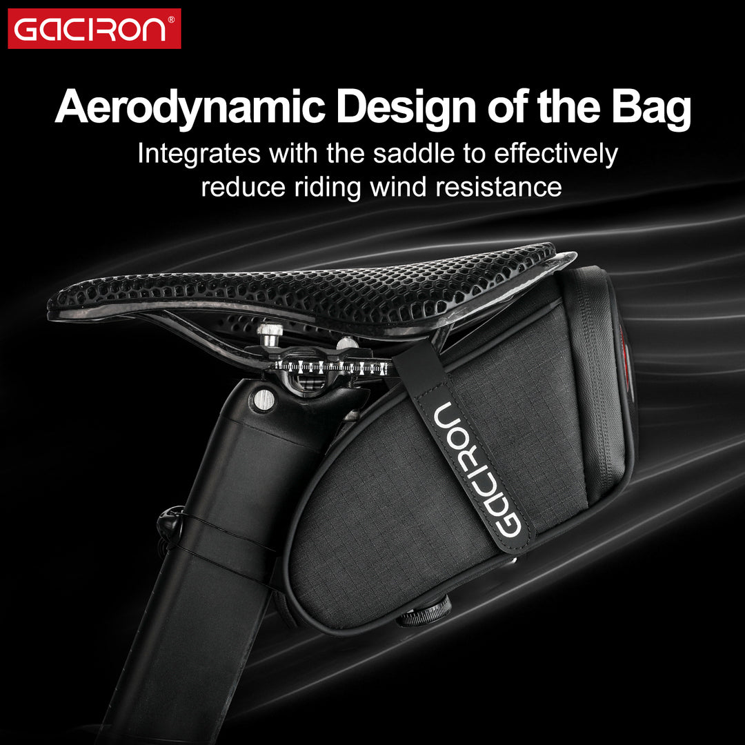 Gaciron Bird Nest Aero Saddle Bag w/Smart Tail Light 30LM  Small 