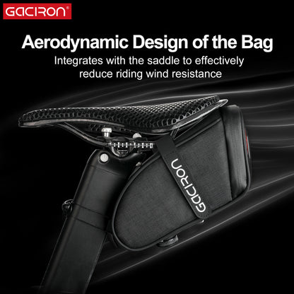 Gaciron Bird Nest Aero Saddle Bag w/Smart Tail Light 30LM  Small 