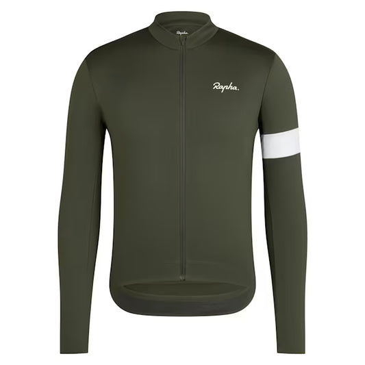 Men's Core Thermal Long Sleeve Jersey Dark Green/White