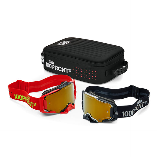 ARMEGA Goggle Dual Racer Pro-Pack Black/Red - True Gold Mirror