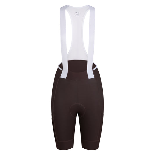 Women's Brevet Element Cargo Bib Shorts Chocolate/White