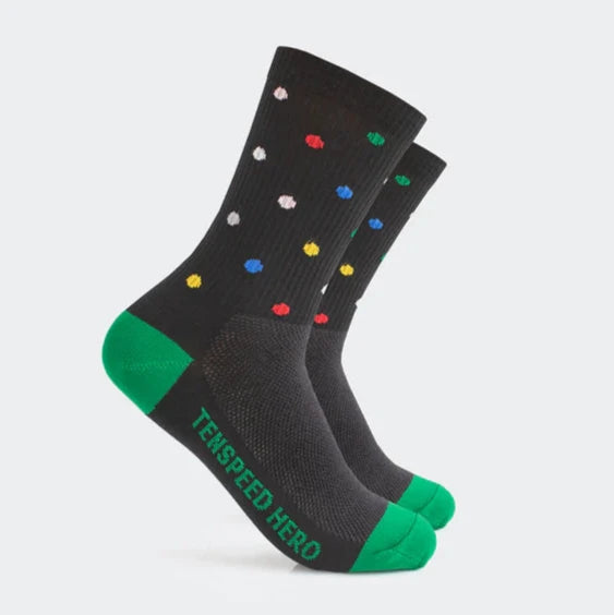 Ten Speed Hero Polka Dot Ribbed Crew Socks