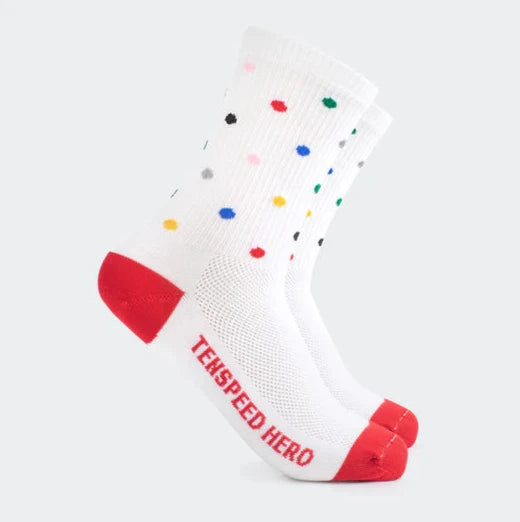 Ten Speed Hero Polka Dot Ribbed Crew Socks