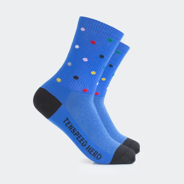 Ten Speed Hero Polka Dot Ribbed Crew Socks