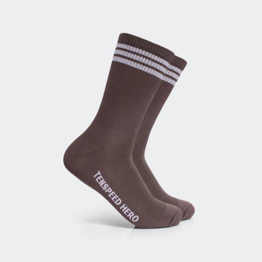 Ten Speed Hero "All Road" Striped Ribbed Crew Socks