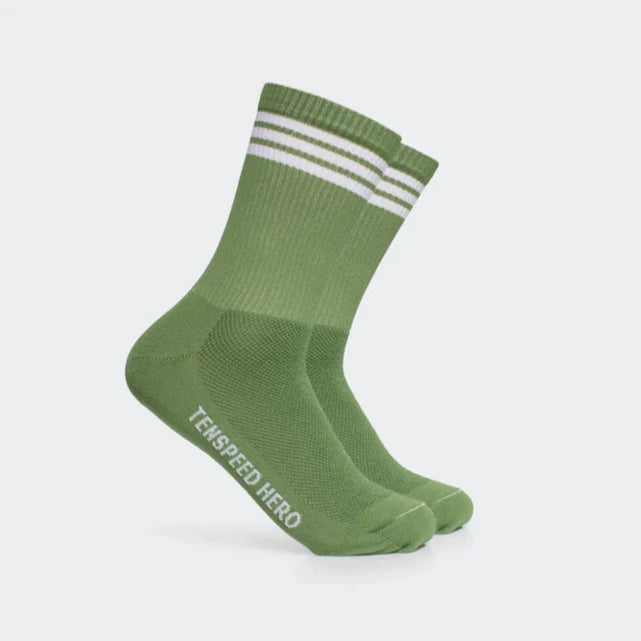 Ten Speed Hero "All Road" Striped Ribbed Crew Socks