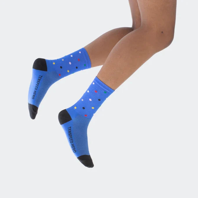 Ten Speed Hero Polka Dot Ribbed Crew Socks