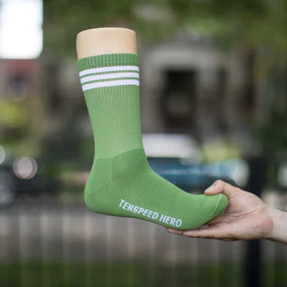 Ten Speed Hero "All Road" Striped Ribbed Crew Socks