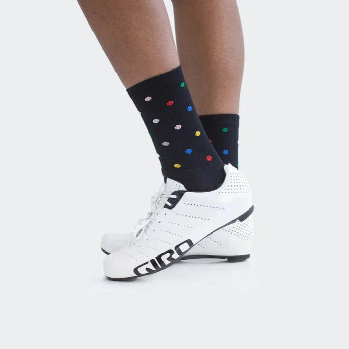 Ten Speed Hero Polka Dot Ribbed Crew Socks